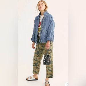 Small Free People Dolman Quilted Jean Jacket